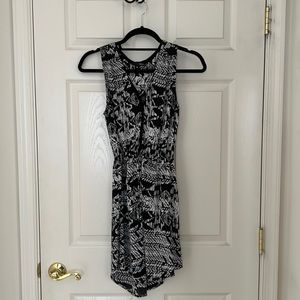 Practically new Aqua black and white print sleeveless dress size small